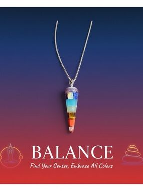 Rainbow Chakra Pendant Necklace - Multicolor